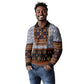 Cameroon Toghu Ethnic Heritage Long Sleeve Polo Shirt Traditional Bamenda Embroidery Style - African Tribal Motifs