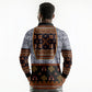 Cameroon Toghu Ethnic Heritage Long Sleeve Polo Shirt Traditional Bamenda Embroidery Style - African Tribal Motifs