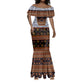 Cameroon Toghu Ethnic Heritage Mermaid Dress Traditional Bamenda Embroidery Style - African Tribal Motifs