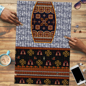 Cameroon Toghu Ethnic Heritage Puzzle Traditional Bamenda Embroidery Style - African Tribal Motifs