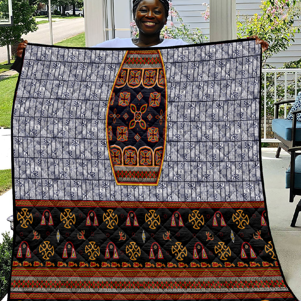 Cameroon Toghu Ethnic Heritage Quilt Traditional Bamenda Embroidery Style - African Tribal Motifs