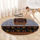 Cameroon Toghu Ethnic Heritage Round Carpet Traditional Bamenda Embroidery Style - African Tribal Motifs