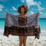 Cameroon Toghu Ethnic Heritage Sarong Traditional Bamenda Embroidery Style - African Tribal Motifs