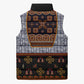 Cameroon Toghu Ethnic Heritage Sleeveless Puffer Jacket Traditional Bamenda Embroidery Style - African Tribal Motifs