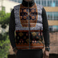 Cameroon Toghu Ethnic Heritage Sleeveless Puffer Jacket Traditional Bamenda Embroidery Style - African Tribal Motifs