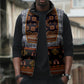 Cameroon Toghu Ethnic Heritage Sleeveless Puffer Jacket Traditional Bamenda Embroidery Style - African Tribal Motifs