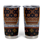 Cameroon Toghu Ethnic Heritage Tumbler Cup Traditional Bamenda Embroidery Style - African Tribal Motifs