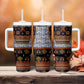 Cameroon Toghu Ethnic Heritage Tumbler With Handle Traditional Bamenda Embroidery Style - African Tribal Motifs