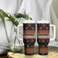 Cameroon Toghu Ethnic Heritage Tumbler With Handle Traditional Bamenda Embroidery Style - African Tribal Motifs