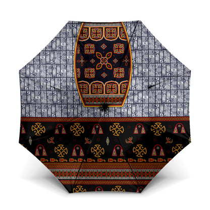 Cameroon Toghu Ethnic Heritage Umbrella Traditional Bamenda Embroidery Style - African Tribal Motifs