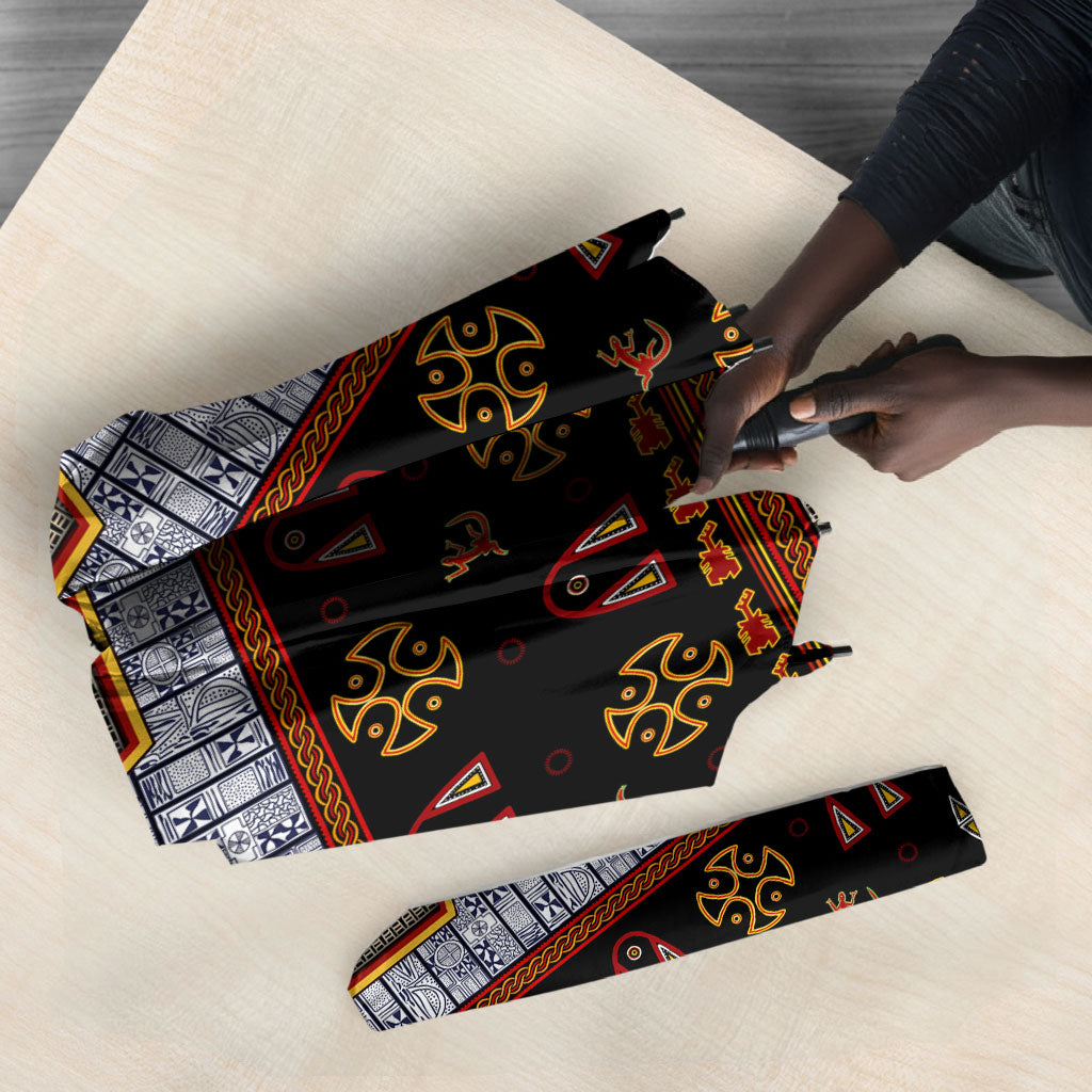 Cameroon Toghu Ethnic Heritage Umbrella Traditional Bamenda Embroidery Style - African Tribal Motifs