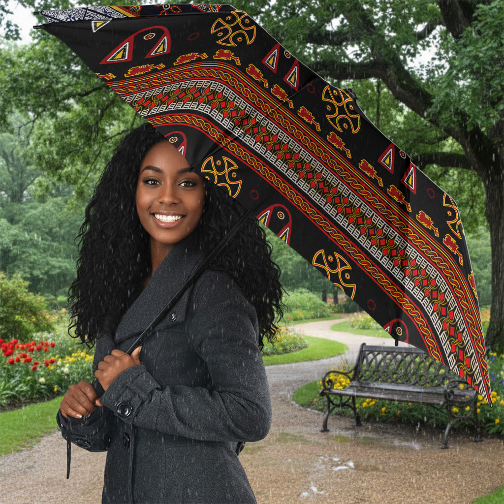 Cameroon Toghu Ethnic Heritage Umbrella Traditional Bamenda Embroidery Style - African Tribal Motifs