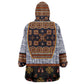 Cameroon Toghu Ethnic Heritage Wearable Blanket Hoodie Traditional Bamenda Embroidery Style - African Tribal Motifs
