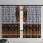 Cameroon Toghu Ethnic Heritage Window Curtain Traditional Bamenda Embroidery Style - African Tribal Motifs