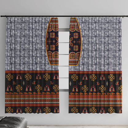 Cameroon Toghu Ethnic Heritage Window Curtain Traditional Bamenda Embroidery Style - African Tribal Motifs