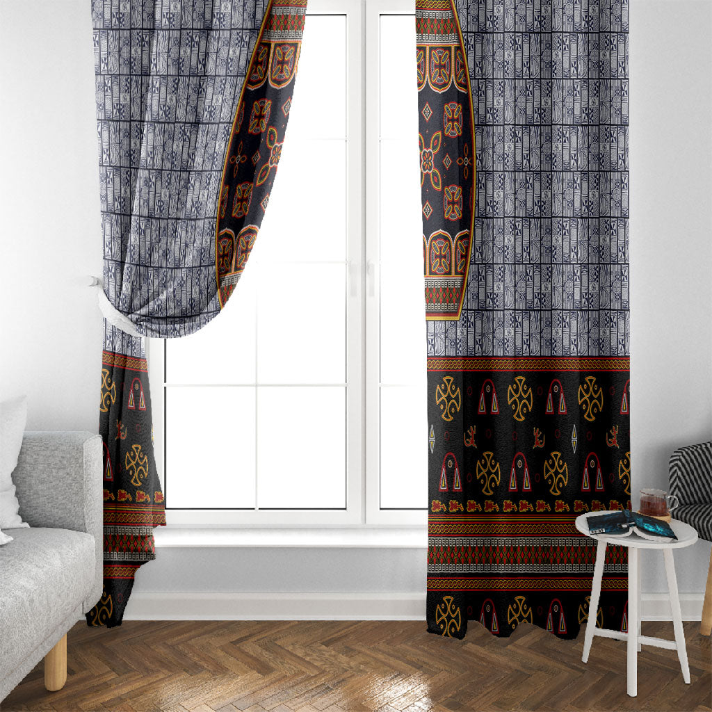 Cameroon Toghu Ethnic Heritage Window Curtain Traditional Bamenda Embroidery Style - African Tribal Motifs
