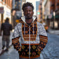 Cameroon Toghu Ethnic Heritage Zip Hoodie Traditional Bamenda Embroidery Style - African Tribal Motifs