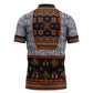 Cameroon Toghu Ethnic Heritage Zipper Polo Shirt Traditional Bamenda Embroidery Style - African Tribal Motifs