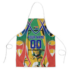 Personalized South Africa Football Springbok Apron Bafana Bafana Rainbow Nation Flag Colors