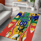 Personalized South Africa Football Springbok Area Rug Bafana Bafana Rainbow Nation Flag Colors