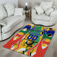 Personalized South Africa Football Springbok Area Rug Bafana Bafana Rainbow Nation Flag Colors