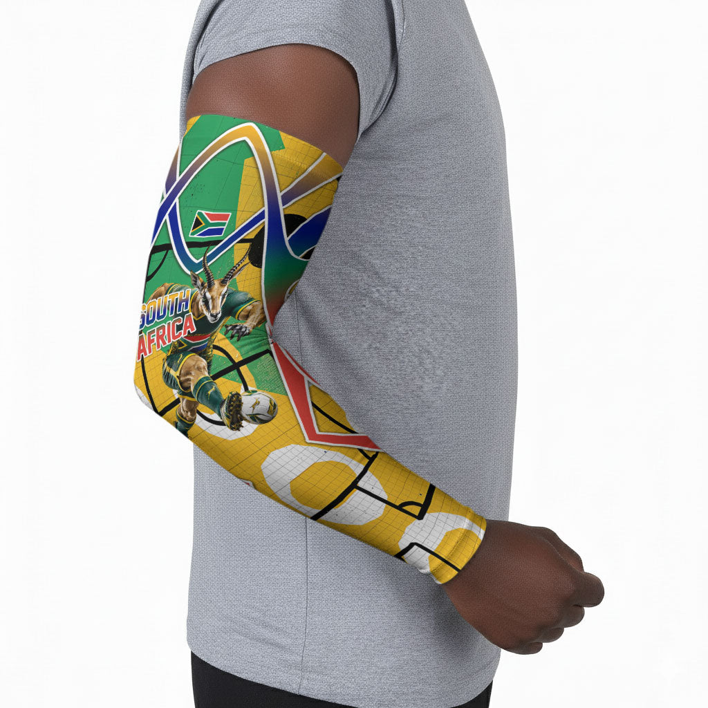 Personalized South Africa Football Springbok Arm Sleeves Bafana Bafana Rainbow Nation Flag Colors
