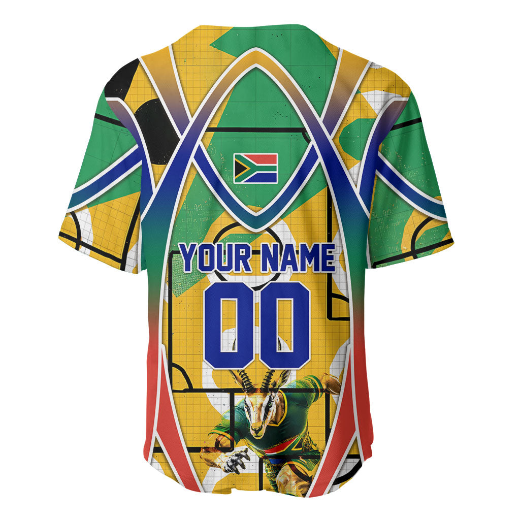 Personalized South Africa Football Springbok Baseball Jersey Bafana Bafana Rainbow Nation Flag Colors