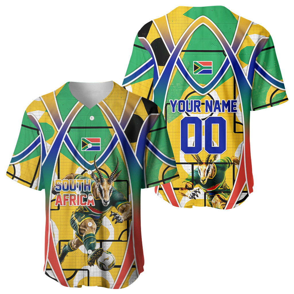 Personalized South Africa Football Springbok Baseball Jersey Bafana Bafana Rainbow Nation Flag Colors