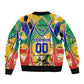 Personalized South Africa Football Springbok Bomber Jacket Bafana Bafana Rainbow Nation Flag Colors