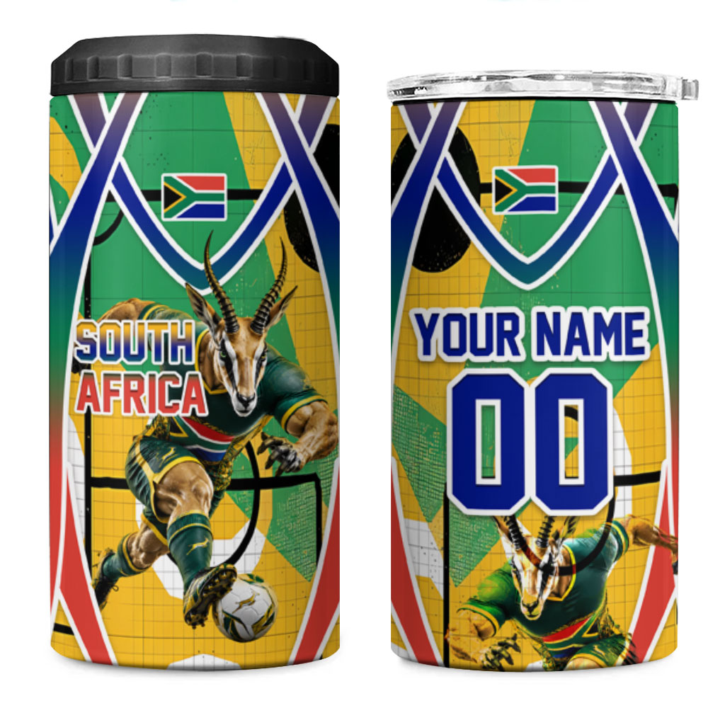 Personalized South Africa Football Springbok 4 in 1 Can Cooler Tumbler ...