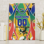 Personalized South Africa Football Springbok Canvas Wall Art Bafana Bafana Rainbow Nation Flag Colors