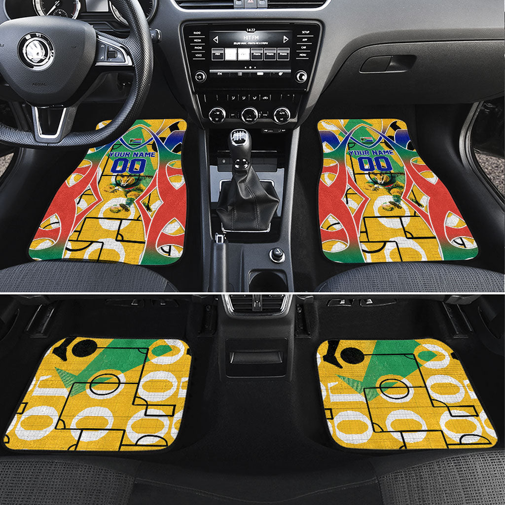 Personalized South Africa Football Springbok Car Mats Bafana Bafana Rainbow Nation Flag Colors