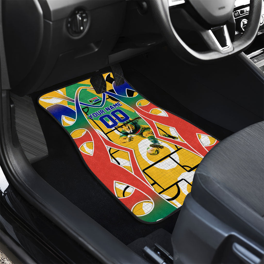 Personalized South Africa Football Springbok Car Mats Bafana Bafana Rainbow Nation Flag Colors