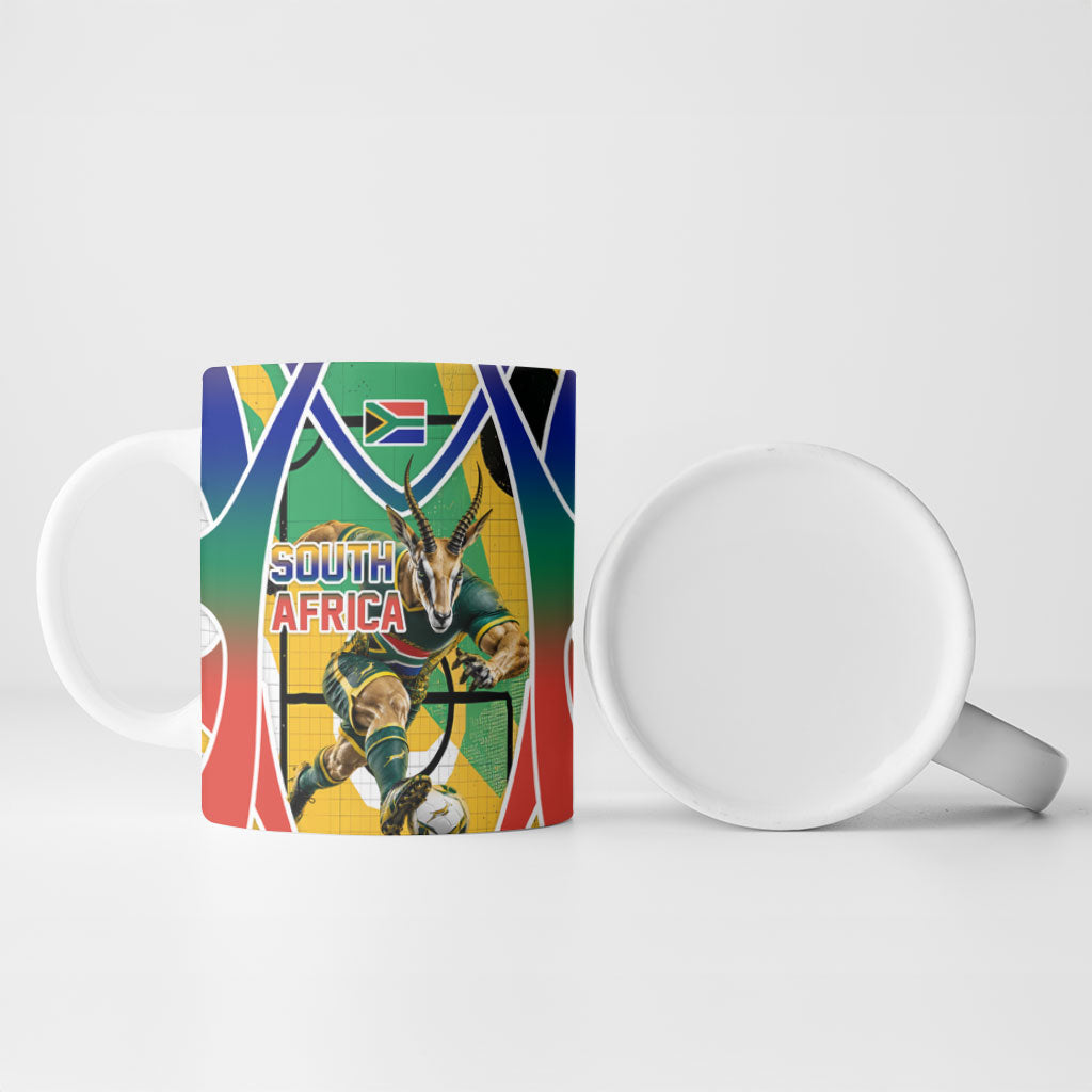 Personalized South Africa Football Springbok Ceramic Mug Bafana Bafana Rainbow Nation Flag Colors