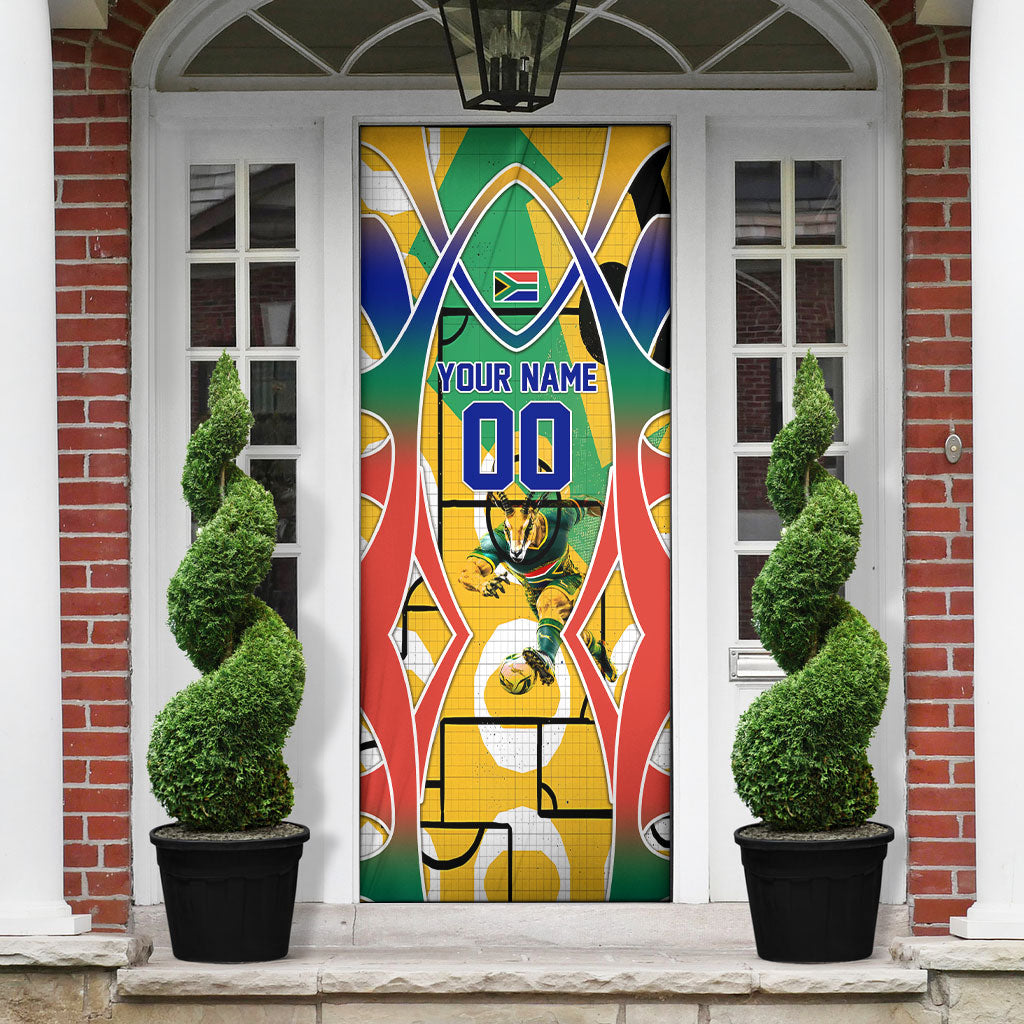Personalized South Africa Football Springbok Door Cover Bafana Bafana Rainbow Nation Flag Colors