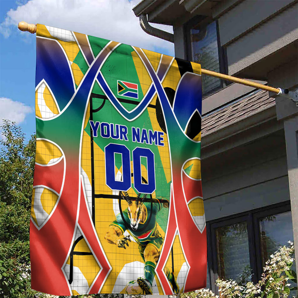 Personalized South Africa Football Springbok Garden Flag Bafana Bafana Rainbow Nation Flag Colors