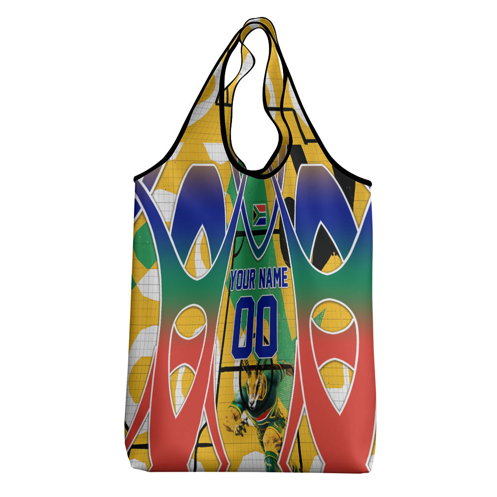Personalized South Africa Football Springbok Grocery Bag Bafana Bafana Rainbow Nation Flag Colors
