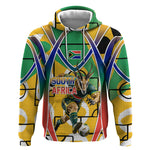 Personalized South Africa Football Springbok Hoodie Bafana Bafana Rainbow Nation Flag Colors