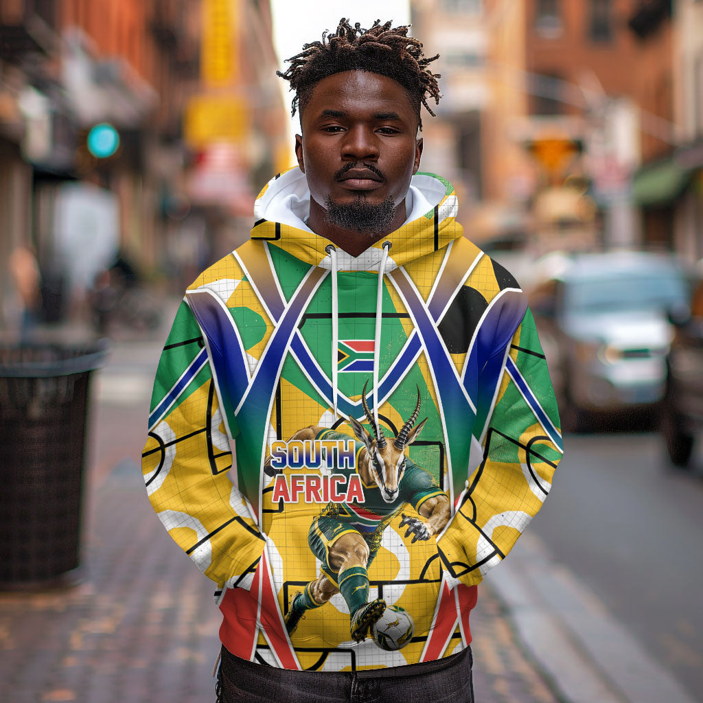 Personalized South Africa Football Springbok Hoodie Bafana Bafana Rainbow Nation Flag Colors