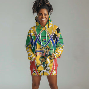 Personalized South Africa Football Springbok Hoodie Dress Bafana Bafana Rainbow Nation Flag Colors