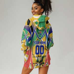 Personalized South Africa Football Springbok Hoodie Dress Bafana Bafana Rainbow Nation Flag Colors