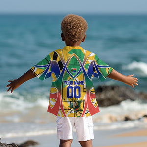 Personalized South Africa Football Springbok Kid Hawaiian Shirt Bafana Bafana Rainbow Nation Flag Colors