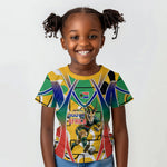 Personalized South Africa Football Springbok Kid T shirt Bafana Bafana Rainbow Nation Flag Colors