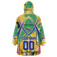 Personalized South Africa Football Springbok Kid Wearable Blanket Hoodie Bafana Bafana Rainbow Nation Flag Colors