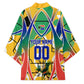 Personalized South Africa Football Springbok Kimono Bafana Bafana Rainbow Nation Flag Colors