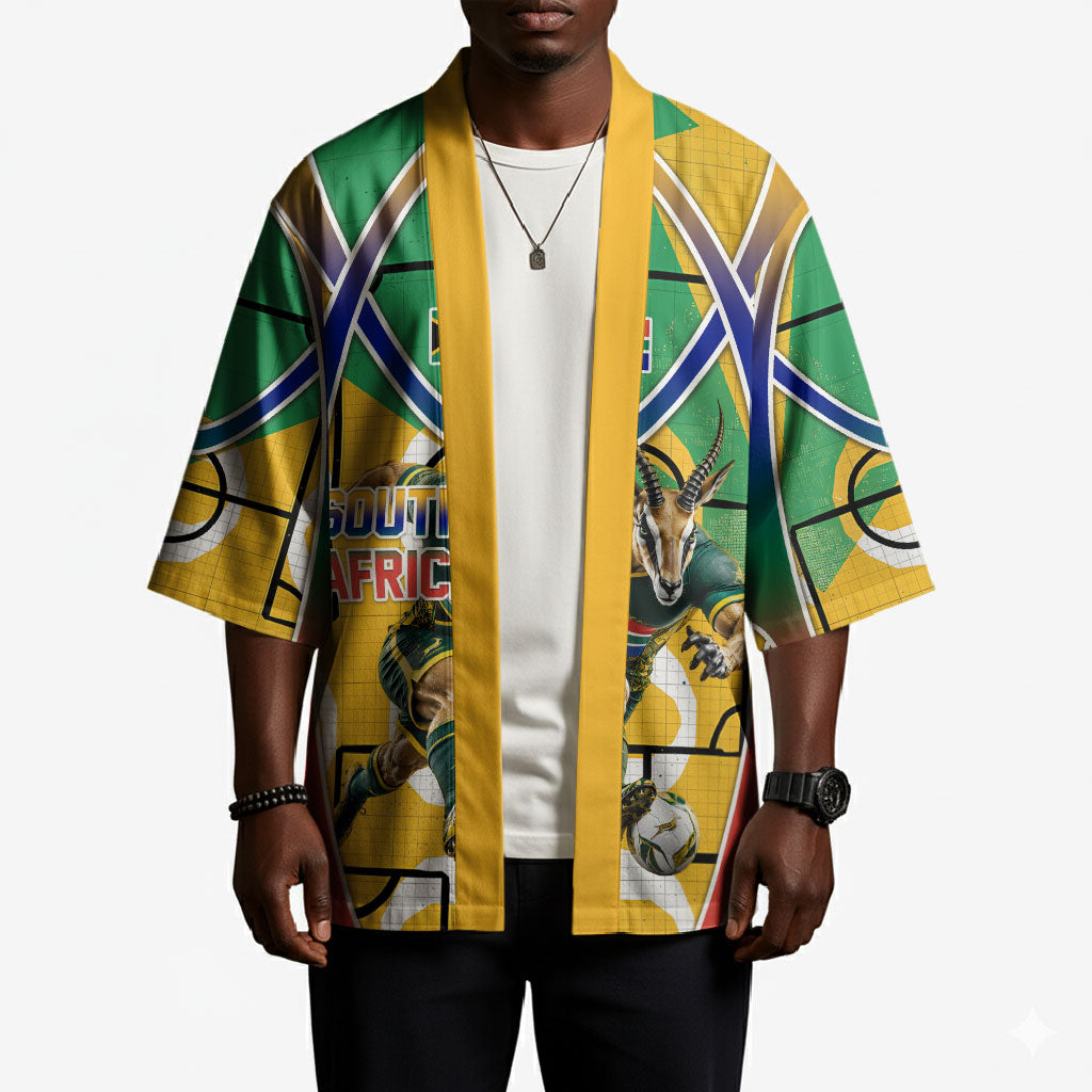 Personalized South Africa Football Springbok Kimono Bafana Bafana Rainbow Nation Flag Colors