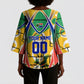 Personalized South Africa Football Springbok Kimono Sleeve Blouse Bafana Bafana Rainbow Nation Flag Colors