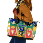 Personalized South Africa Football Springbok Leather Tote Bag Bafana Bafana Rainbow Nation Flag Colors