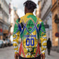 Personalized South Africa Football Springbok Long Sleeve Button Shirt Bafana Bafana Rainbow Nation Flag Colors