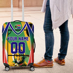 Personalized South Africa Football Springbok Luggage Cover Bafana Bafana Rainbow Nation Flag Colors